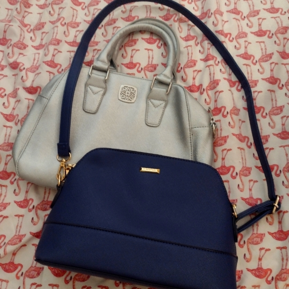 Bundle 2 bags christian siriano silver and elim&paul blue